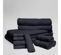 Dolce Vari 10-Piece 100% Egyptian Cotton Towel Set - Luxurious 500GSM Soft Towels, Highly Absorbent & Extra Large - 4 Face, 4 Hand, 2 Bath Towels - Premium Quality Bathroom Essentials (Charcoal)