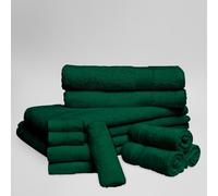Dolce Vari 10-Piece Towel Bale Set - Soft & Absorbent 550 GSM Bathroom Towels - Includes 2 Bath Towels, 4 Hand Towels, 4 Face Cloths - Premium Quality, Machine Washable (Emerald Green)