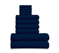 Dolce Vari 10-Piece Towel Bale Set - Soft & Absorbent 550 GSM Bathroom Towels - Includes 2 Bath Towels, 4 Hand Towels, 4 Face Cloths - Premium Quality, Machine Washable (Navy)