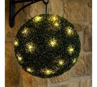Dolce Vari 28cm Dual Function Solar Powered Topiary Garden Ball Purple Sphere 20 Led Lights