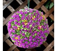 Dolce Vari 28cm Dual Function Solar Powered Topiary Garden Ball Sphere 20 Led Lights (Purple, 1)