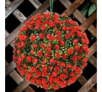 Dolce Vari 28cm Dual Function Solar Powered Topiary Garden Ball Sphere 20 Led Lights (Red, 2)