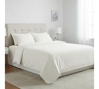 Dolce Vari 4-Piece Poly Cotton Flannel Sheet Set - Ultra-Soft Thermal Flannelette with Flat Sheet, Fitted Sheet & 2 Pillowcases | Warm & Easy-Care Bedding (White, King)