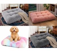 Dolce Vari Anti Anxiety Calming Dog Bed Plush Donut Pet Bed Soft Warm Comfy Sleeping Cushion For Dogs Cats Puppies (Light Grey, Medium 70x55x7)
