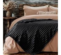 Dolce Vari Fleece Throw Blanket for Sofa or Bed, Chunky Rib Popcorn Waffle Design, Soft Warm Cosy Blanket Throw