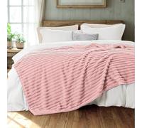Dolce Vari Fleece Throw Blanket for Sofa or Bed, Chunky Rib Popcorn Waffle Design, Soft Warm Cosy Blanket Throw