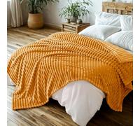Dolce Vari Fleece Throw Blanket for Sofa or Bed, Chunky Rib Popcorn Waffle Design, Soft Warm Cosy Blanket Throw