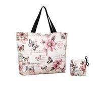 Dolce Vari Foldable Reusable Shopping Bag, Zipper Pouch, 18cm to 50 x 40cm, Assorted 1114