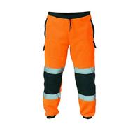 Dolce Vari Hi-Vis Safety Work Trousers | Soft & Comfortable Hi-Viz Cargo Pants with Multi-Pockets | Ideal for Security, Construction & Outdoor Work (UK, Alpha, M, Regular, Regular, Orange Navy)
