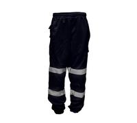 Dolce Vari Hi Viz Jogging Bottoms Hi Viz Mens Work Trouser Safety Sweat Pants Multi Pockets Super Soft Hi Vis Cargo Security Work Wear Trousers (UK, Alpha, M, Regular, Regular, Navy)