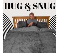 Dolce Vari Hug & Snug Luxury Fleece Bedding Set Warm & Cozy Super Soft Fluffy Fur Duvet Cover Set - Ultimate Comfort (Charcoal, Double)