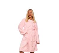 Dolce Vari Luxury 100% Egyptian Cotton Bathrobe - 650 GSM Extra Absorbent Soft Terry Toweling Robe with Belt & Large Pockets (Blush-Pink, Small)