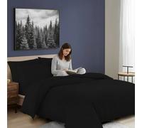 Dolce Vari Luxury Microfiber Duvet Set Ultra Soft & Warm Bedding Set Room Decor Quilt Duvet Set (Black, Single)