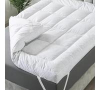 Dolce Vari Mattress Topper (4 Inch/10cm) Thick 1000GSM, Quilted Extra Deep Double Mattress Topper, Super Fluffy & Breathable Microfiber Bed with Elasticized Straps (King)