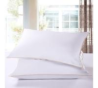 Dolce Vari Pillow Pair - Goose Feather & Down Pillows with Dual Layer Cover - Goose Down with Downproof, 100% Microfibre Luxury - Soft Quality Feather 85% Goose Feather 15% Goose Down 1000GSM