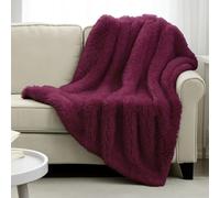 Dolce Vari Premium Hug & Snug Sherpa Fleece Throw Blankets - Soft, Warm & Cozy Fluffy Double Bed Blanket (Plum, Double (150x200 CM))