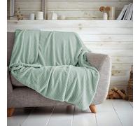Dolce Vari Premium Waffle Whisper Fleece Throw Blankets Honeycomb Super Soft Warm Cozy Over Sofa Bed Throw Blanket (Duck egg, King)