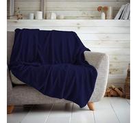 Dolce Vari Premium Waffle Whisper Fleece Throw Blankets Honeycomb Super Soft Warm Cozy Over Sofa Bed Throw Blanket (Navy, King)