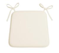 Dolce Vari Seat Pads for Dining Chairs with Ties | 38x38cm | 3cm Thick Supportive Chair Cushions | Washable Seat Cushions for Elderly & Adults | Cushions for Conservatory Furniture (2, Cream)