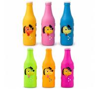 Dolce Vari Squeaky Dog Beer Bottle Toy 18 x 5.3cm, Interactive Puppy Chew Toy with Squeaker, Fun Pet Training Play Toy for Small Medium Dogs, Assorted Colours