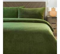 Dolce Vari Teddy Bear Fleece Bedding Set Soft Warm & Cosy Luxury Duvet Cover Set with Pillowcases Quilt Cover Sets Reversible Duvet Sets (Sage-Green, Single Duvet Cover Set)