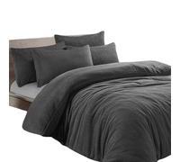Dolce Vari Teddy Bear Fleece Bedding Set Soft Warm & Cosy Luxury Duvet Cover Set with Pillowcases Quilt Cover Sets Reversible Duvet Sets (Charcoal, Single Duvet Set)