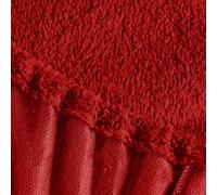 Dolce Vari Teddy Bear Fleece Fitted Sheet Soft Warm & Cosy Luxury Fitted Sheets (Red, Double Fitted Sheet)