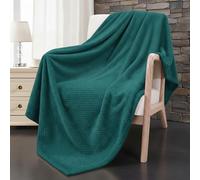 Dolce Vari Waffle Blanket Throw - Lightweight & Breathable, 100% Polyester Fleece Blanket - Soft Waffle Weave for All Seasons - Luxurious & Cozy Layer for Couch, Sofa, or Bed (Teal, Double)