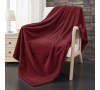 Dolce Vari Waffle Blanket Throw - Lightweight & Breathable, 100% Polyester Fleece Blanket - Soft Waffle Weave for All Seasons - Luxurious & Cozy Layer for Couch, Sofa, or Bed (Wine Red, King)