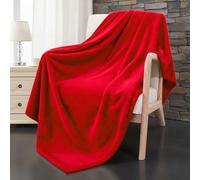 Dolce Vari Waffle Blanket Throw - Lightweight & Breathable, 100% Polyester Fleece Blanket - Soft Waffle Weave for All Seasons - Luxurious & Cozy Layer for Couch, Sofa, or Bed (Red, Double)