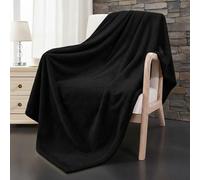 Dolce Vari Waffle Blanket Throw - Lightweight & Breathable, 100% Polyester Fleece Blanket - Soft Waffle Weave for All Seasons - Luxurious & Cozy Layer for Couch, Sofa, or Bed (Black, Double)