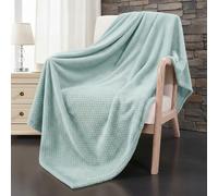 Dolce Vari Waffle Blanket Throw - Lightweight & Breathable, 100% Polyester Fleece Blanket - Soft Waffle Weave for All Seasons - Luxurious & Cozy Layer for Couch, Sofa, or Bed (Duck Egg, King)