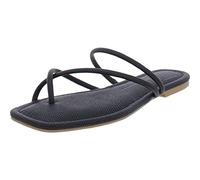 Dolce Vita Women's Leanna Flat Sandal, Black Stella, 4 UK