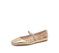 Dolce Vita Women's Reyes Ballet Flat, Gold Distressed Leather, 9