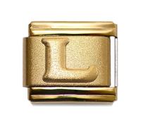 Dolceoro Italian Starter Charm Bracelet, Letter Initial Alphabet - Select A Size Option, Interlocking Stainless Steel Modular Links, Stainless Steel, No Gemstone