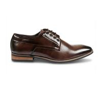 Dolcetto Men’s Classic Plain Toe Lace-Up Derby Shoes - Brown - UK 7