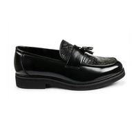 Dolcetto Men’s Tassel Lug Sole Textured Loafers - Black - UK 7