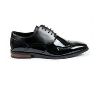 Dolcetto Men's Patent PU Leather Wingtip Oxford Shoes - Black - UK 9