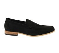 Dolcetto Men's Slip On Lightweight Suede Loafers - Black - UK 9