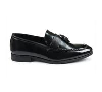 Dolcetto Men's Tassel High-Gloss Slip-On Loafers - Black - UK 8