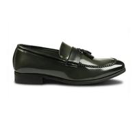 Dolcetto Men's Tassel High-Gloss Slip-On Loafers - Olive - UK 10