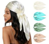 Dolcety 27.5” Silk Scarf Set in Pastel Colours - Silk-Like Satin Head Scarf for Women, Silk Hair Scarf & Headscarf, Neck Scarf for Women