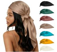 Dolcety 27.5” Silk Scarf Set in Pastel Colours - Silk-Like Satin Head Scarf for Women, Silk Hair Scarf & Headscarf, Neck Scarf for Women