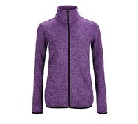 Dolcevida Women's Long Sleeve Sweater Fleece Zip Up Speckled Jacket with Pockets, Purple Mix, XL