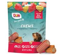 Dole Freshly Fetched Dog Chews, Strawberry & Pineapple Flavored Dog Treats, 7oz, No Wheat, Corn, Soy, Artificial Flavors, Colors, or Preservatives