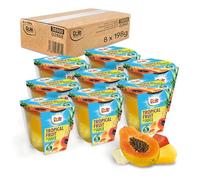 Dole Tropical Fruit in Juice Fruit Pots 8 x 198g, Assorted Fruits, Healthy Snack, No Added Sugar Fruit Cocktail Bowls, Perfect for Breakfast & Dessert or Adding to Recipes