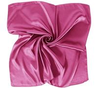 Dolebao 35 inches Womens Solid Color Large Satin Silk Feeling Formal Scarf Wrap Chiffon Square Neck Scarf Handkerchief, Dark Pink, 35 inches