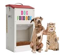 DOLEMODUO Galvanized Automatic Dog Feeder，25LBS Gravity Dog Feeder with Handle, Galvanized Steel Pets Food Dispenser for Indoor Outdoor Use, Suitable for Small, Medium, and Large Breeds