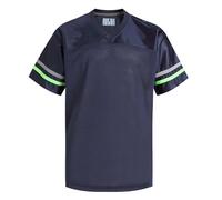 dolessismore Retro Fans Football Jerseys for Men Women Unisex Workout T-Shirts Fashion Tops Casual Outfits, Gray/Lime Green Stripe-navy Jersey, XXL