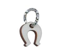 Dolfi Horseshoe Charm 12 Pieces | Hand-Painted Wood in Val Gardena | Religious Article